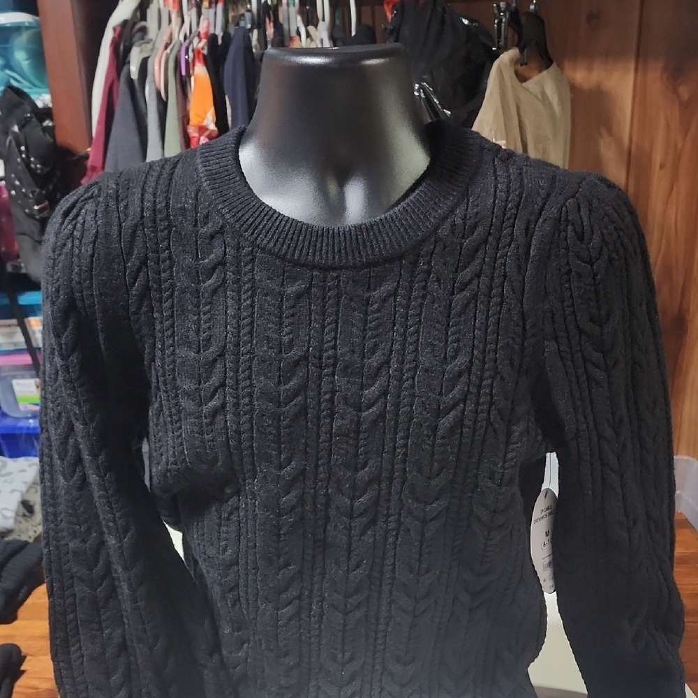 Black Cable Knit Sweater